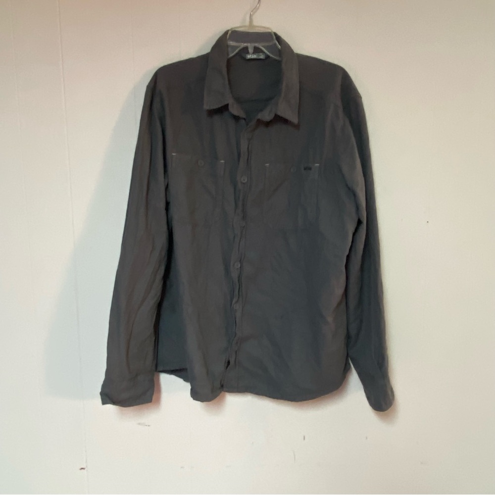 Stio Men's Grey Organic Cotton Button Down Shirt XL